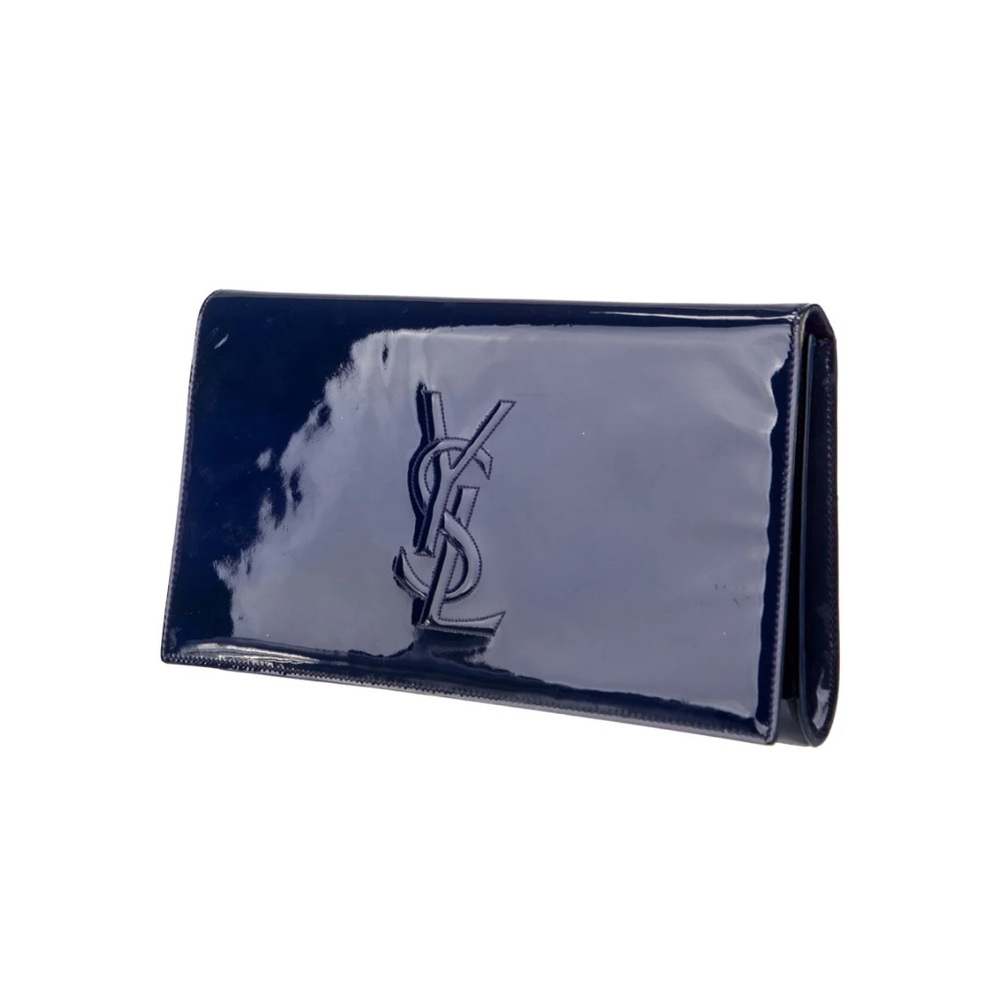 Yves Saint Laurent Glossy Blue Clutch